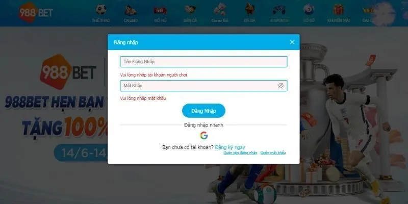 Hướng dẫn truy cập nhà cái uy tín 988BET